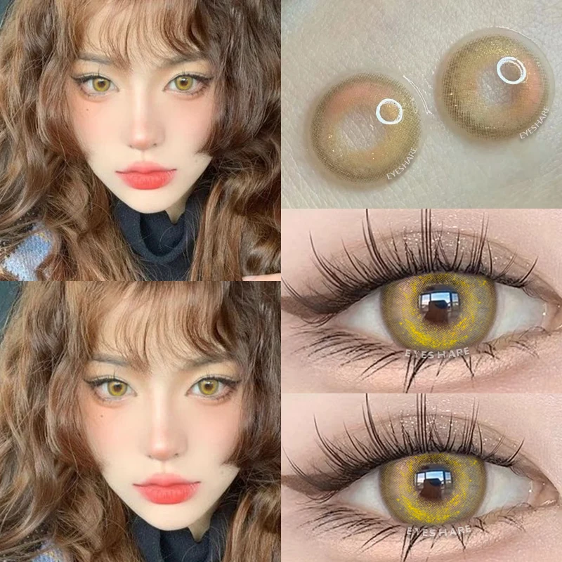 AMARA New Lense 1 Pair Color Contact Lenses with Natural Eye Contact Lenses Blue Brown Green Lenses Pupils Beauty Color Lens