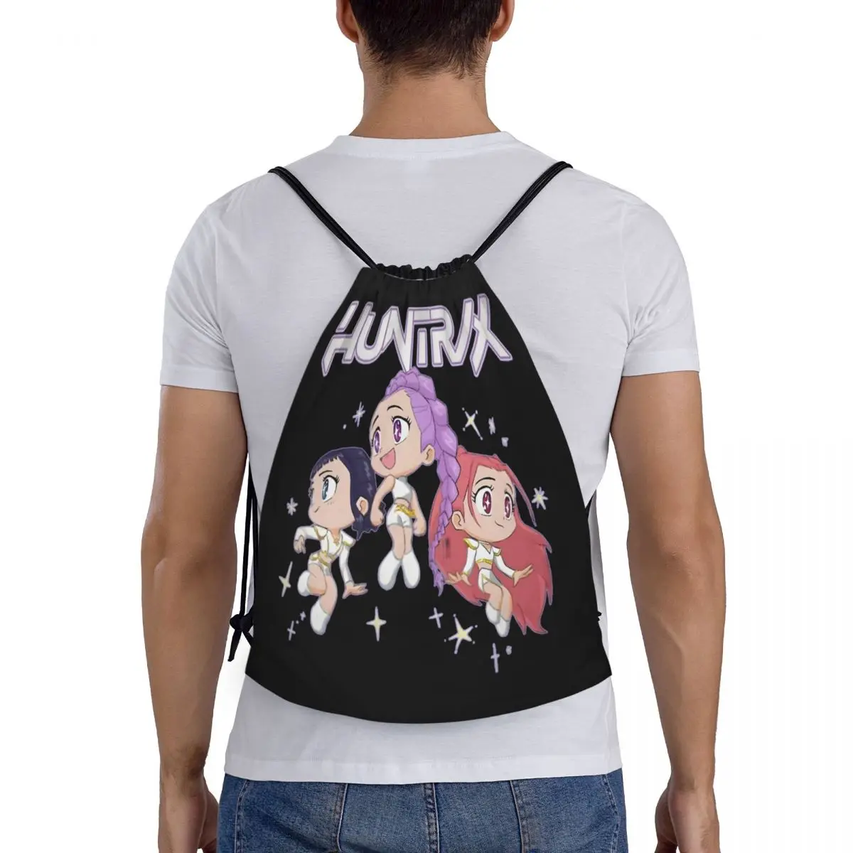 KPop Demon Hunters Huntrix Drawstring Bags Sports Backpack Gym Sackpack String Bags for Running