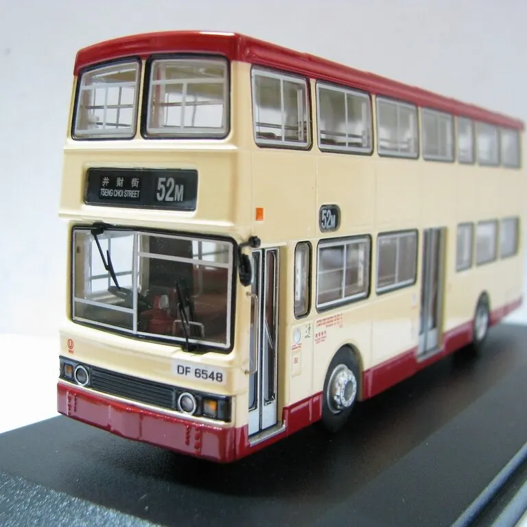 

Diecast 1:76 Scale Hong Kong KMB Double Decker BENZ O305 Bus 52M Alloy Car Model on Jing Cai Street
