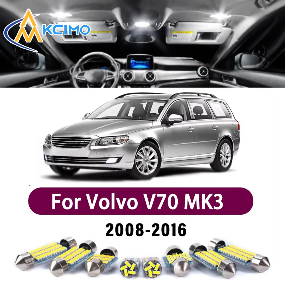 KCIMO New Canbus Number Plate Bulb For Volvo V70 MK3 2008-2016 Premium Easy Install Bright LED Interior Mirror Reading Lights