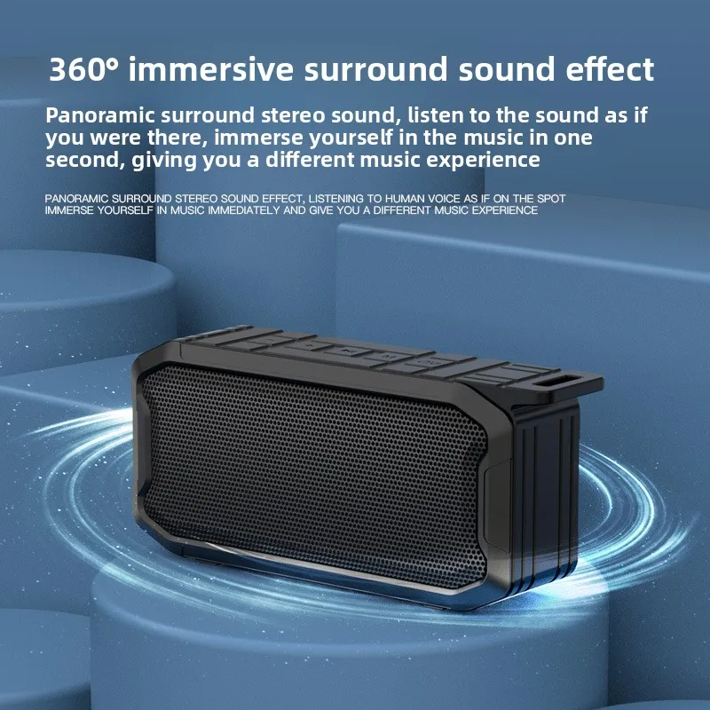 

Водонепроницаемая Bluetooth-колонка IPX7 для улицы, портативный сабвуфер, беспроводная колонка TWS с поддержкой карты TF