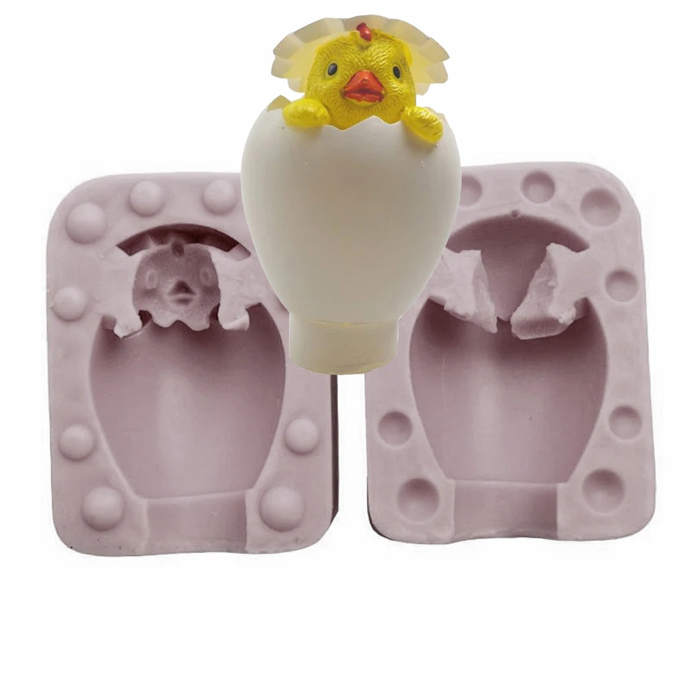 

LXYY Eggshell Chick Silicone Mould Children's Birthday Party Candle Cake Decoration Mold Baking Chocolate Candy DIY