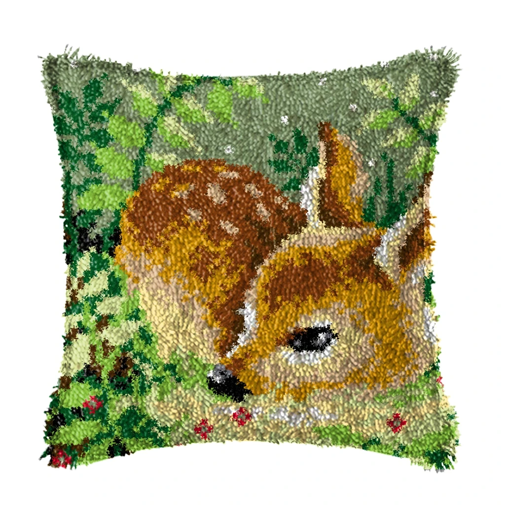 Green Animal Series Latch Hook - đánh giá và giá Printed Embroidery Kit