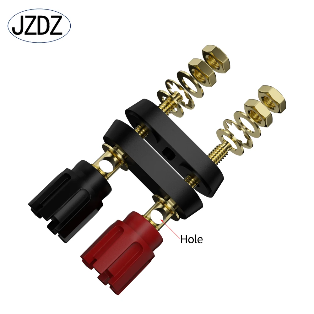 JZDZ 2PCS Dual Banana Plug Terminals Red Black Connector Amplifier Terminal Binding Post Banana Speaker Plug Jack J.50020