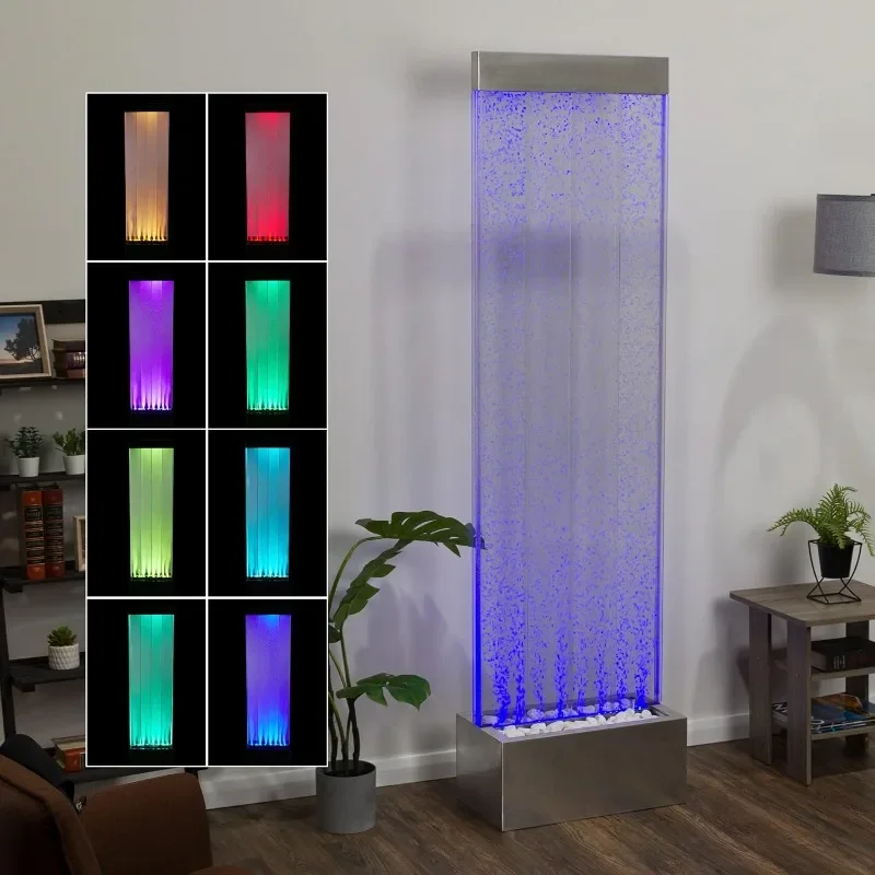 

Authenticity guarantee.Alpine Corporation MLT134SL Indoor Floor Bubble Wall Water Fountain with Color-Changing LED Lights and Re