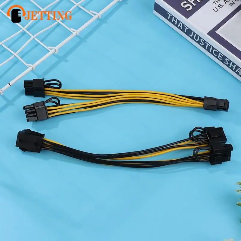 6-Pin PCI Express To 2 X PCIE 8 (6+2) Pin Dual 8 Pin Motherboard Graphics PCI GPU VGA Splitter Hub Power Cable Cord
