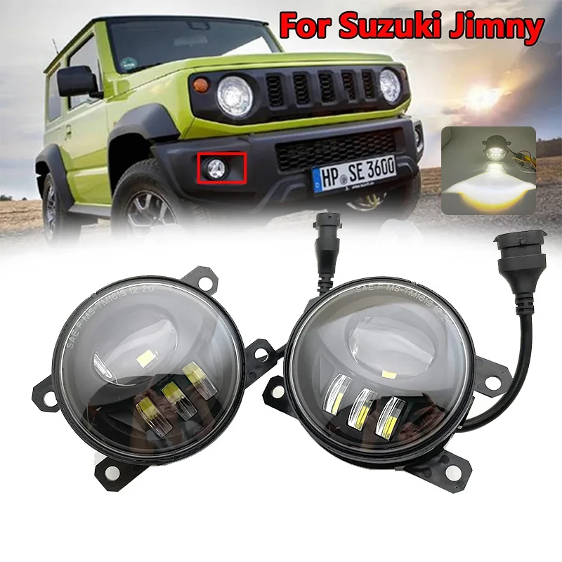 2pcs / lot Led fog lamps DRL for Suzuki Jimny JB64 JB74 2018 2019 2020 LED Fog Lights Fog Lamp Daytime Running FogLight 12V