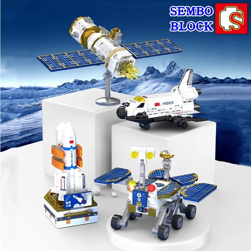 

SEMBO Zhu Rong rovers building blocks China Aerospace peripherals four-in-one assembly model educational children's toys