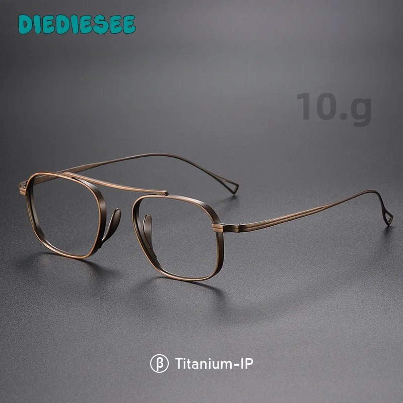 

DIEDIESEE Men's Ultra Light Retro Anti Blue Light Eyeframe Fashion Pure Titanium Women's Optical Prescription Eyeframe K-9501
