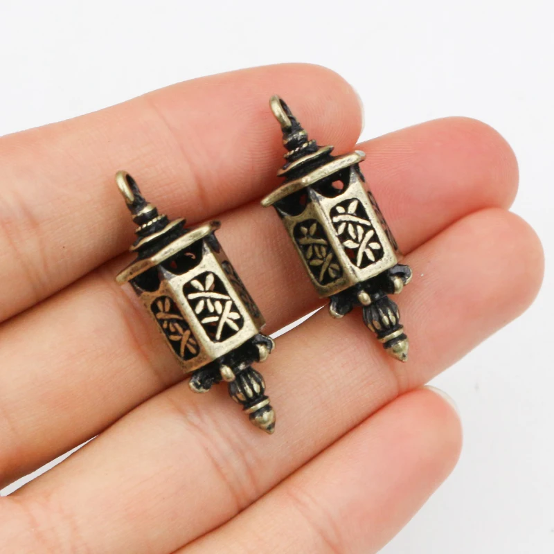 3pcs 35x12mm Antique Bronze Plated Lantern Handmade Charms Pendant:DIY for bracelet necklace