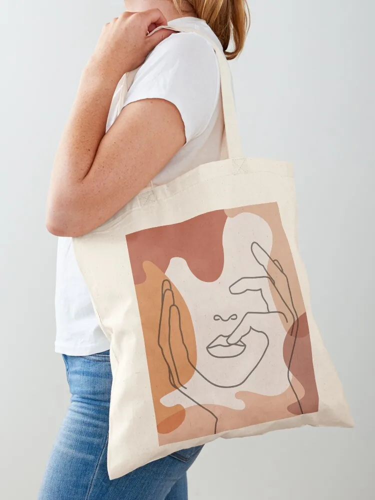 

COLOR BLOCK LINE FACES Tote Bag custom canvas bag Shopping bags Handbags large tote bag