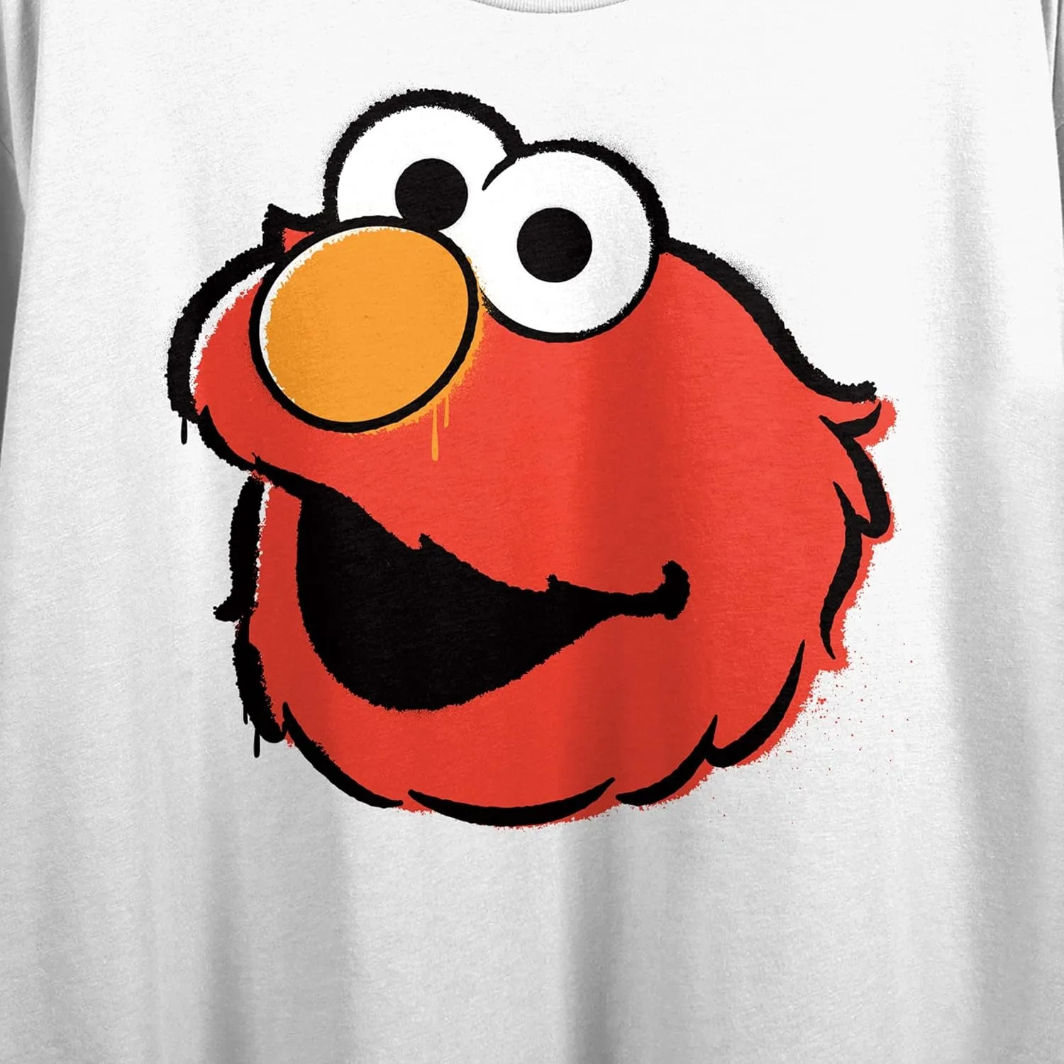 Sesame Street Womens Sesame Street Sesame Street Elmo Head Juniors White Crop T-Shirt