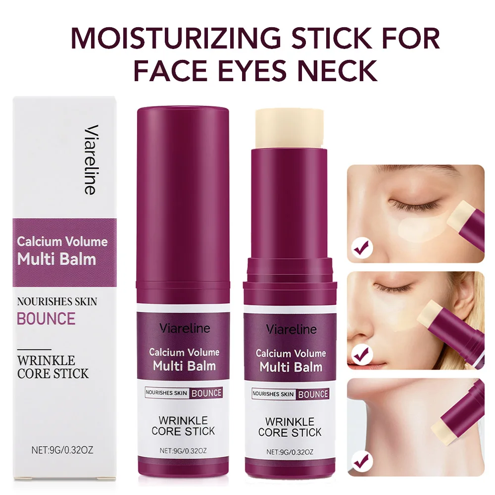 Calcium Volume Multi Balm Stick For Face Neck Eye Deep Hydrating Moisturizing Stick Fade Fine Lines Firming Skin Anti Aging
