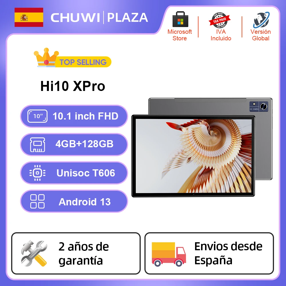 【World Premiere】CHUWI Hi10 XPro 10.1 Inch 1280*800 IPS Screen Core Unisoc T606 4GB RAM 128GB ROM 2.4G/5G WiFi Android 13 Tablet