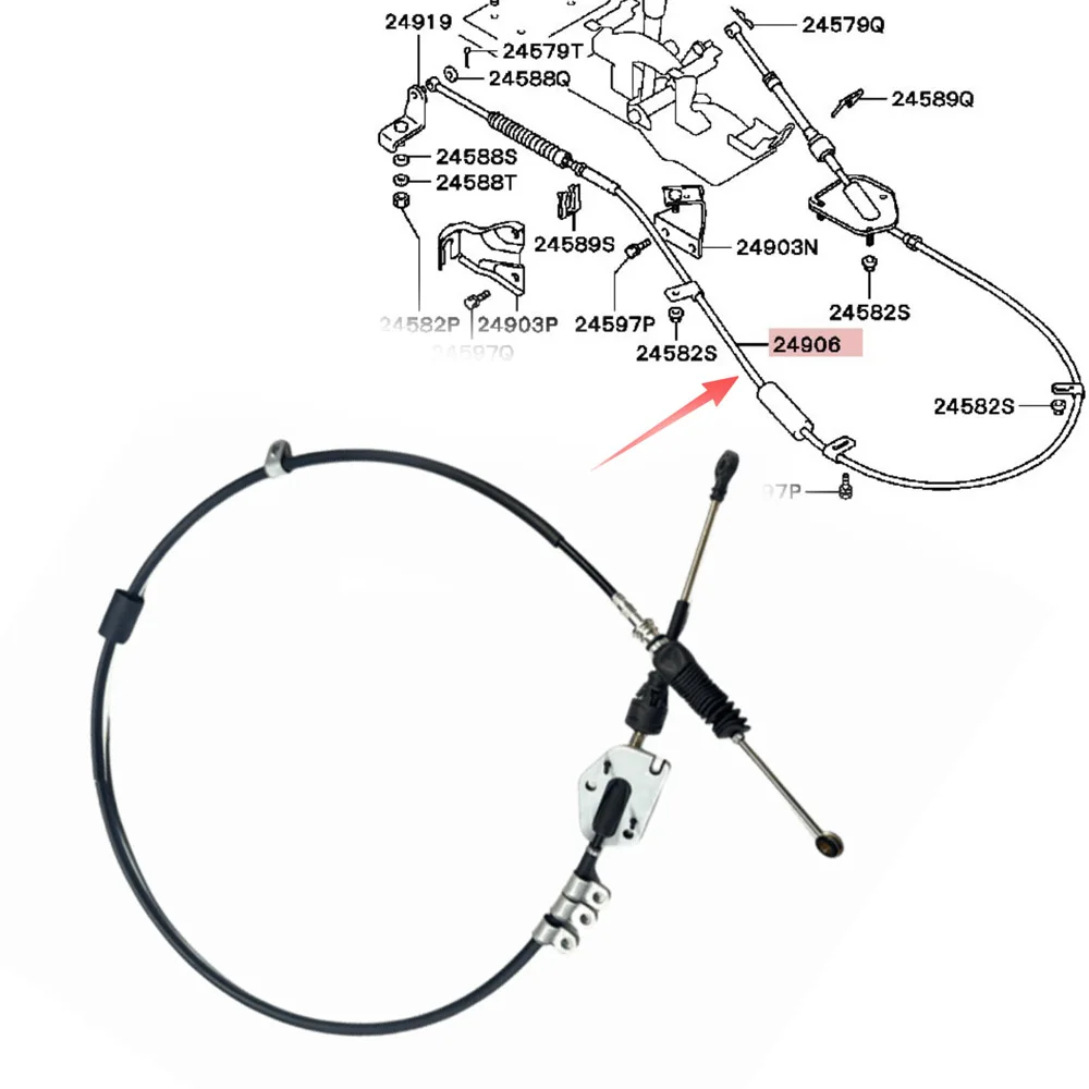 Gearshift Cable for Mitsubishi Pajero Montero II V13V V23W V33W V43W 6G72 12V 4FA/T MR453295 MB659355