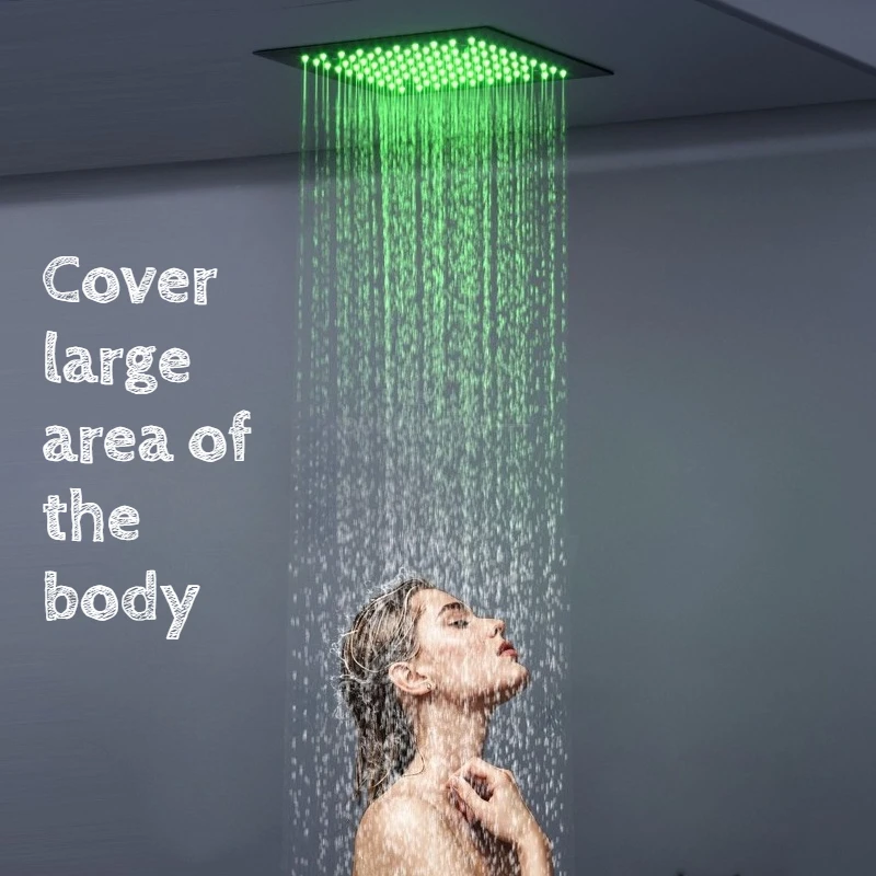 LED Top Spray Bathroom Faucet Adjustable Shower Column Rust Proof Shower Trim System Durable Bathroom Fixture Household Using