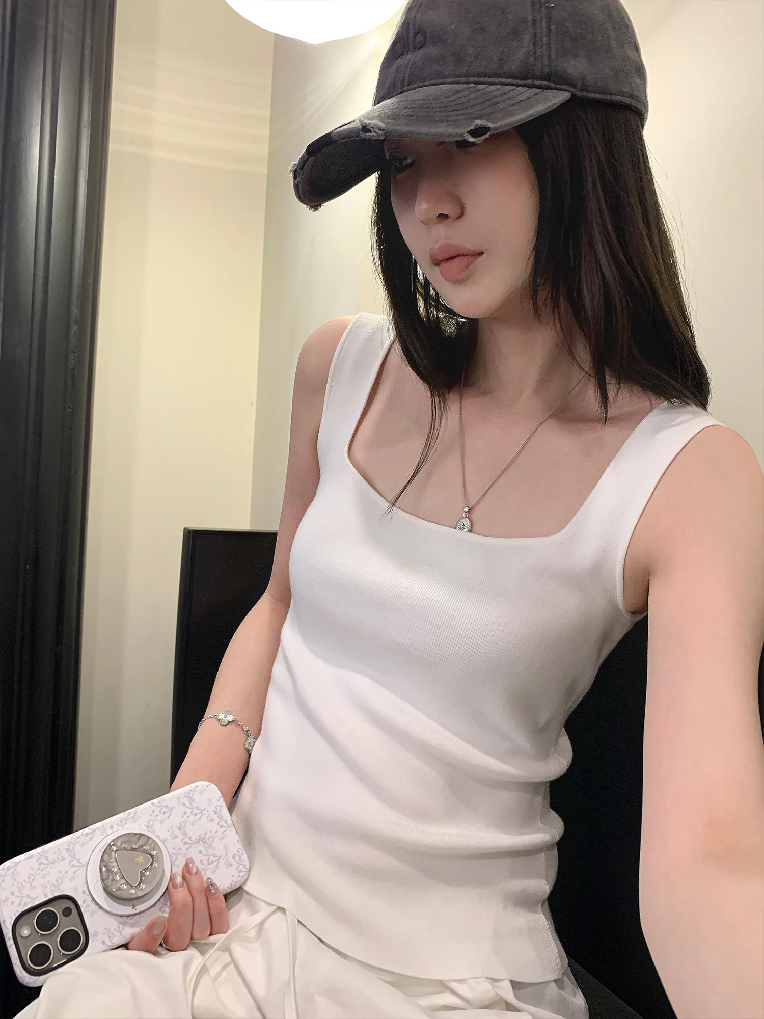 

Двусторонняя накидка-жилетка с квадратным воротником, утягивающая, приталенная, для женщин, летняя, для повседневной носки, как базовый слой