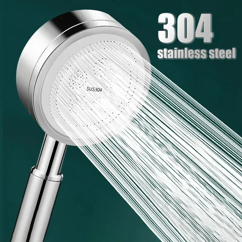 

304 Stainless Steel Showerhead Bathroom Pressurized Shower Head Detachable High Pressure Shower Head Bathroom Accessories