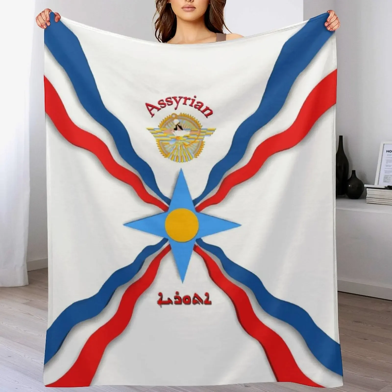 Assyrian Flag Throw Blanket Year Round Soft Comfortable Blanket for Home