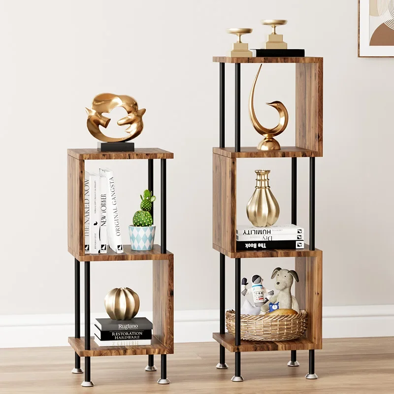 Cross-border wrought iron floor-to-ceiling bookshelf living room shelf simple and modern multi-layer storage rack ornament shelf