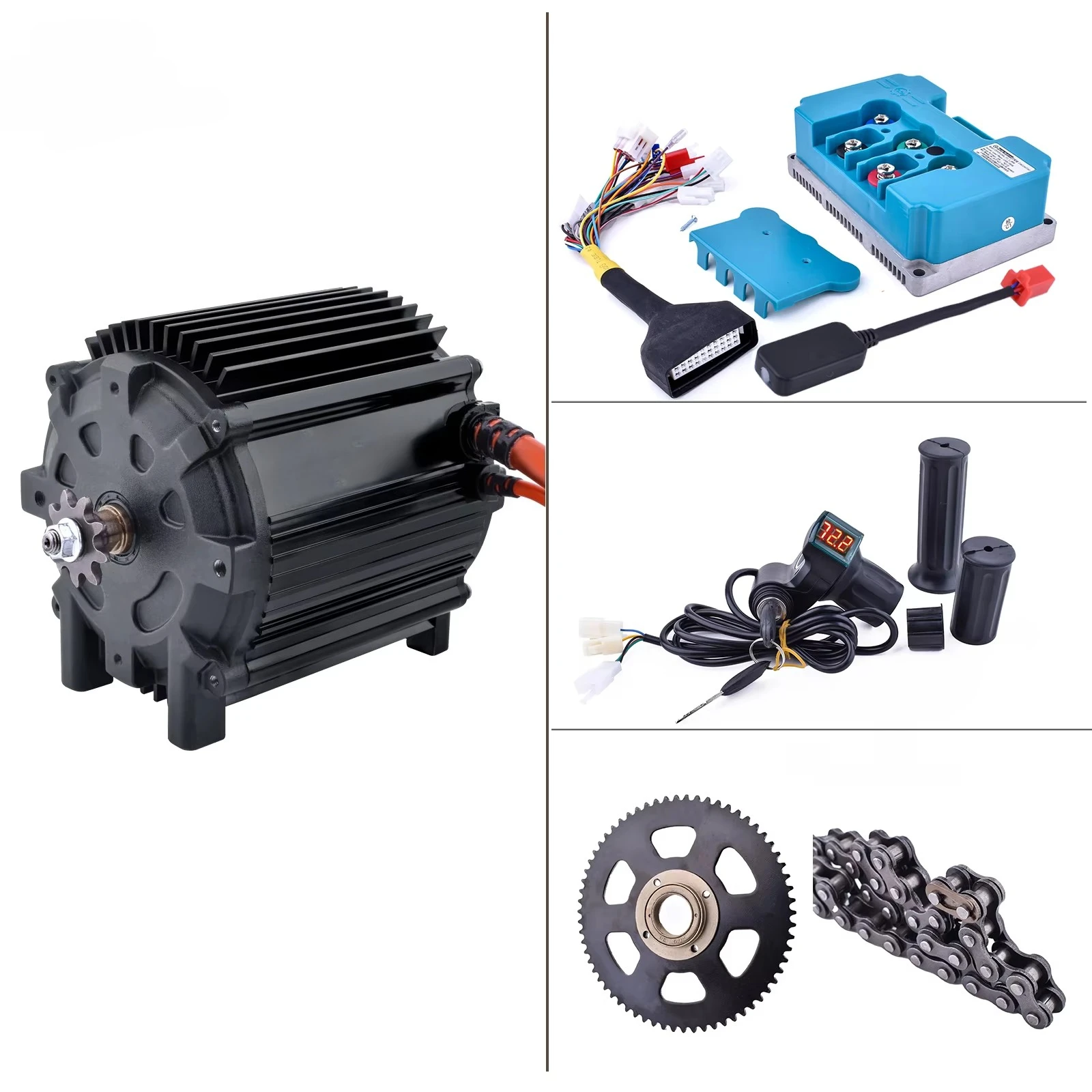 

KR5V V2 Kunray 72 В 5000 Вт Электрический бесщеточный двигатель для электрических мотоциклов Бритва Fardriver Контроллер Электрический велосипед Трехколесный велосипед