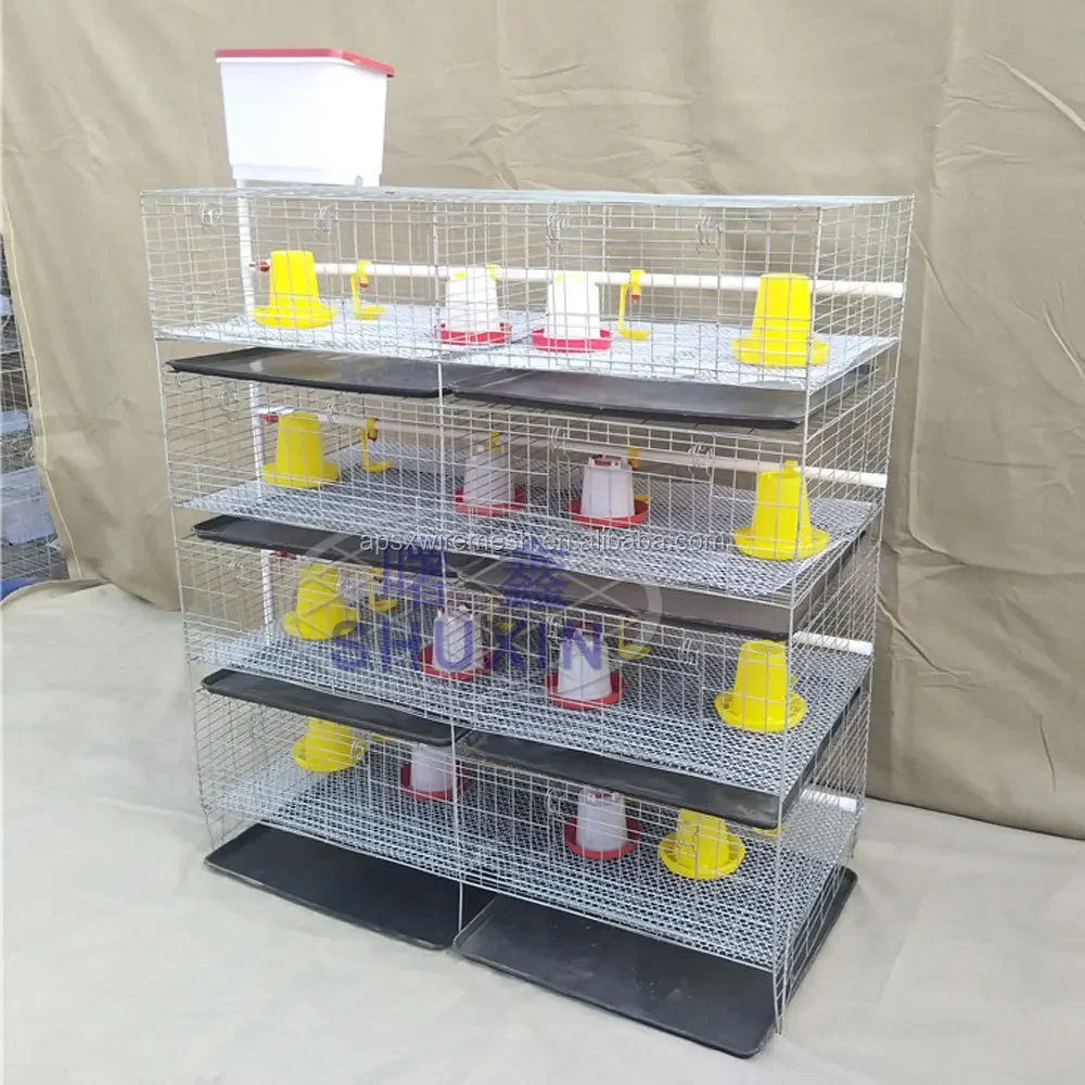 4 Tiers 320 Birds Capacity Poultry Farming Hot Galvanized Battery H Type Drinking System Brooder Chicken Cage For Farm