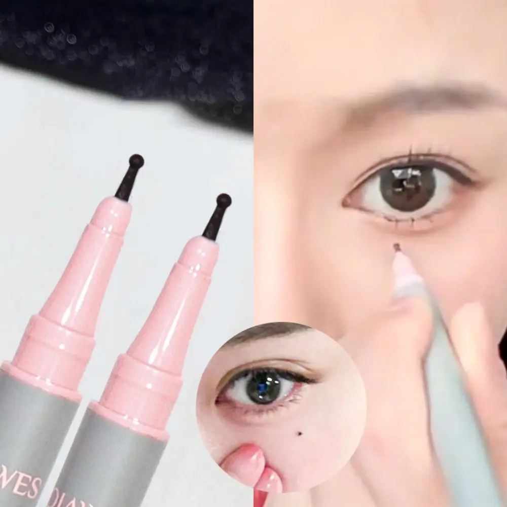 Natural Face Fake Freckles Pen Waterproof Lightweight Dot Spot Concealer Pen Long-Lasting Round Head Face Fake Tear Mole Pen