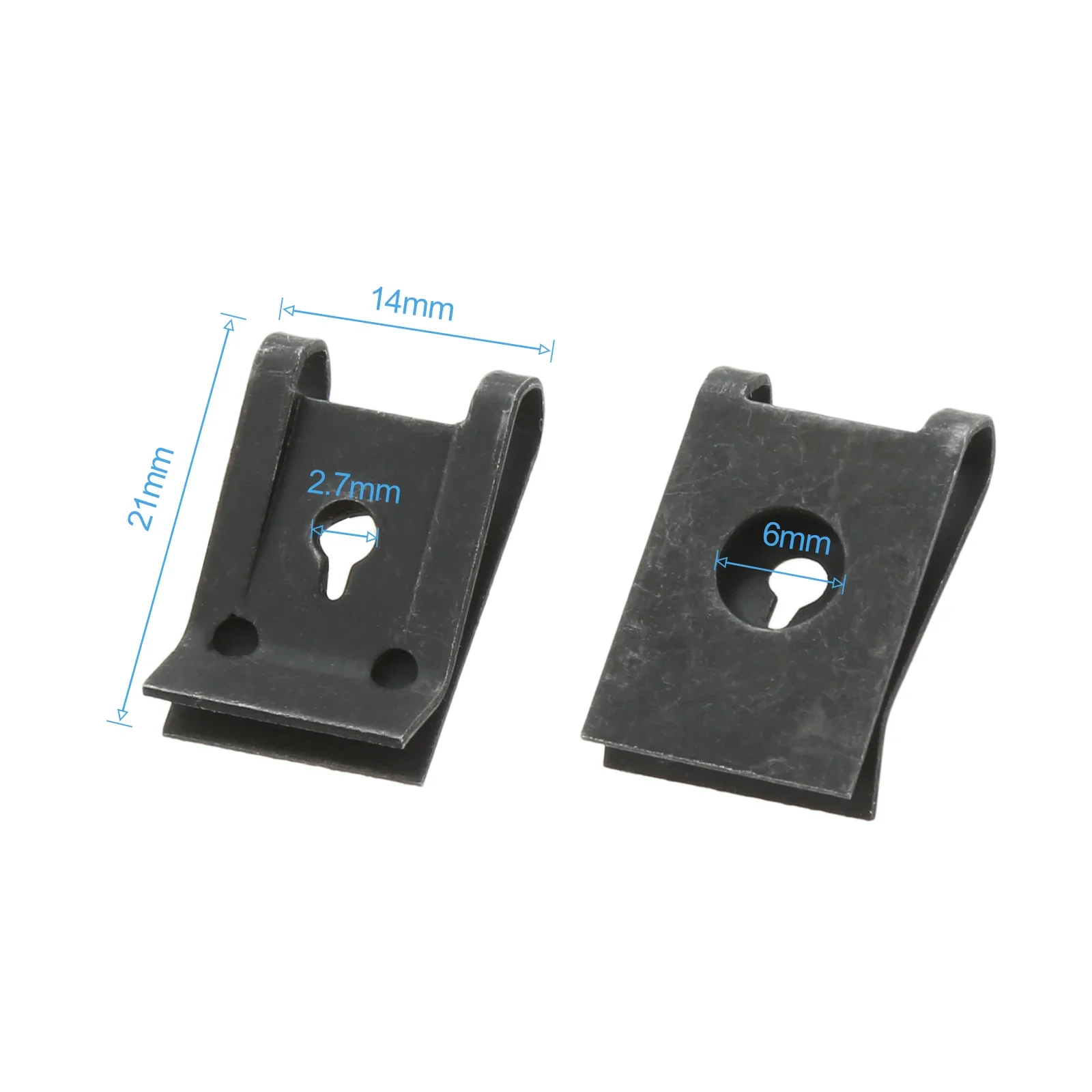 20Pcs M3 Car Fastener Clip Automobile Engine Fender Bumper Guard U Type Screw Base Clips Nut Mounting Fastener Clamp