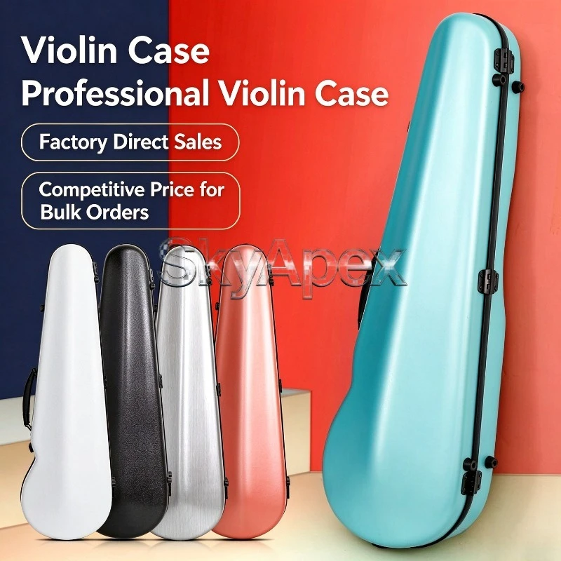 Carbon Fiber Violin Case Shockproof Anti-collision Protective Box Ultra Light 4/4 Shoulder Violin Backpack Durable Storage Bag