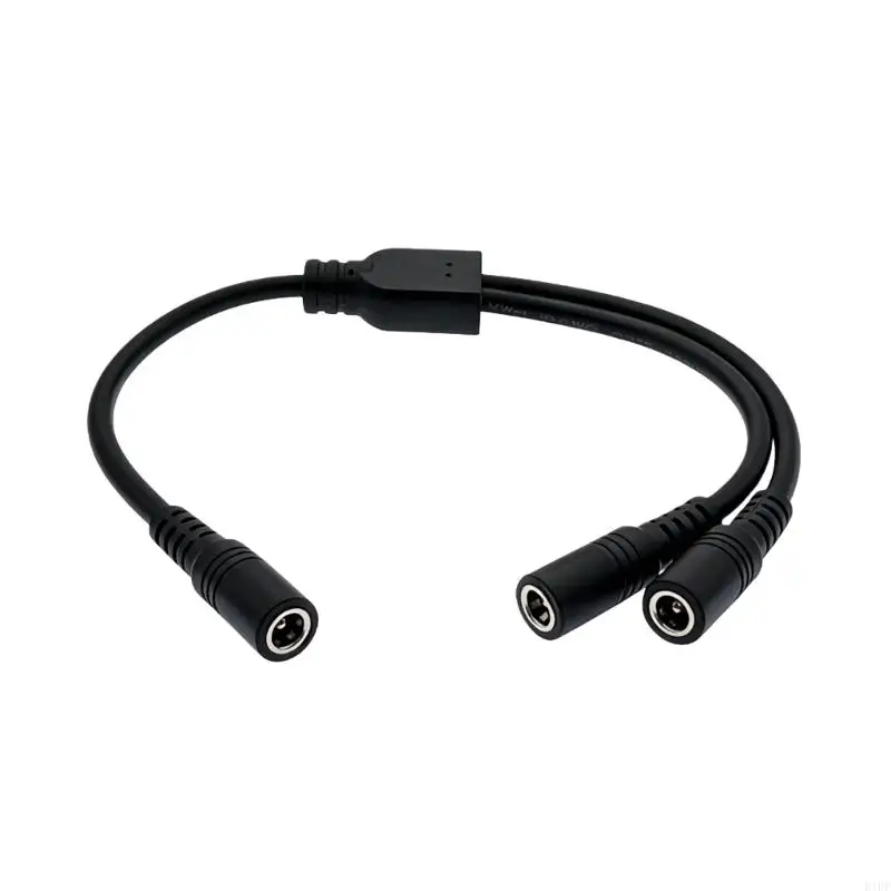 E1PF 30cm Power Splitter Cord, 1 to 2 DC5525 Y Cable for Camera Accessories, Lighting Layouts, and Electronics Project Work