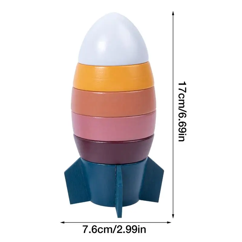 ロケットの形をした積み重ね可能なおもちゃ,教育用スタッキングタワー