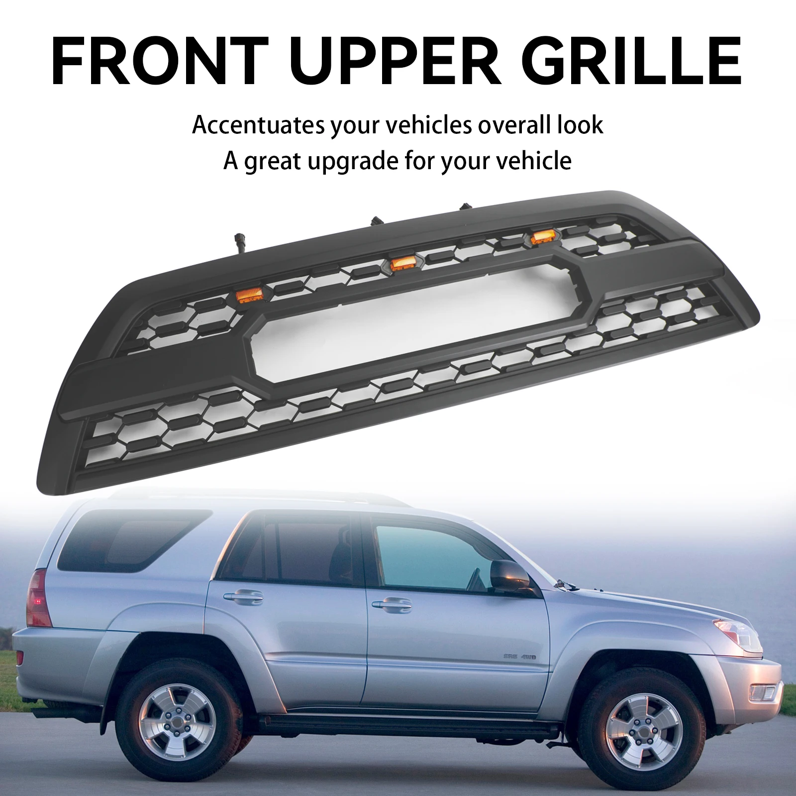 Front Bumper Grille Grill fit Toyota 4Runner 2006-2009 TRD PRO Style W/ LED