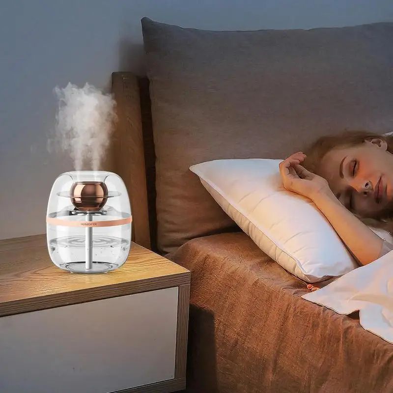 Cool Mist Humidifiers House Humidifier Aroma Air Purifier Mini Silent Double Spray Humidifiers Decoration Light for Bedroom Home