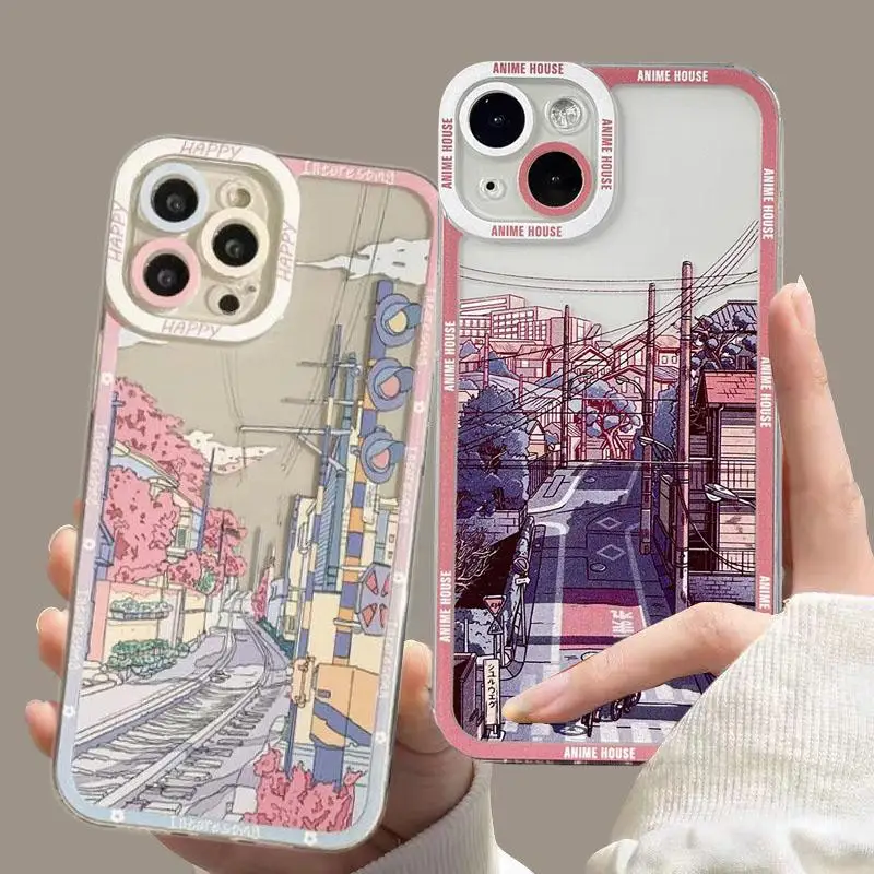 Case For OPPO A98 A79 Reno 10 5G 10 Pro Plus 8T 4 2F 7Z 8Z 5Z 6Z 8 5G 5 6 Lite A58 A78 A1K cover Rabbit Flower landscape