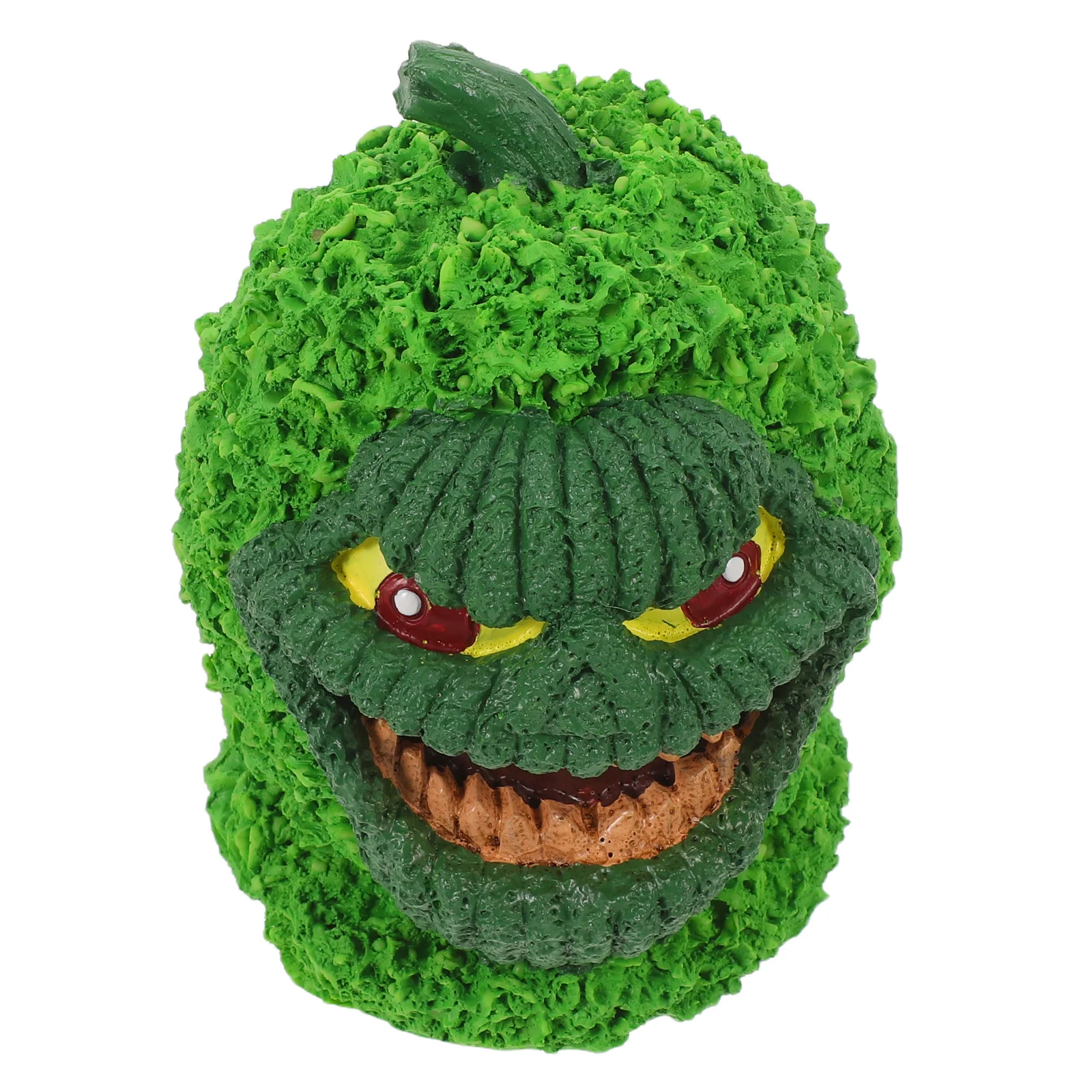 

Green Resin Green Pumpkin Monster Statue Gothic Jack O Lantern Scary Halloween Table Shelf Haunted Decor