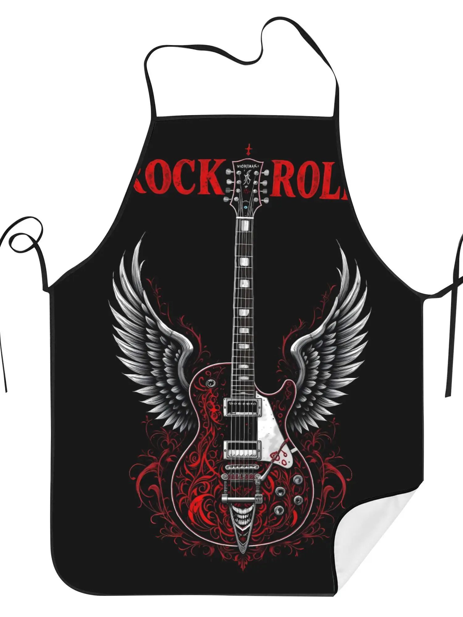 Rock And Roll Guitar Funny Apron Cook Restaurant Printed for Men And Women Machine Wash