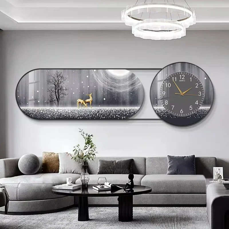 Room Clocks Watchs Wall Clock Poster Pictures Wall Decoration Posters Decorative Painting Modern Luxury Home Decor Items Watch