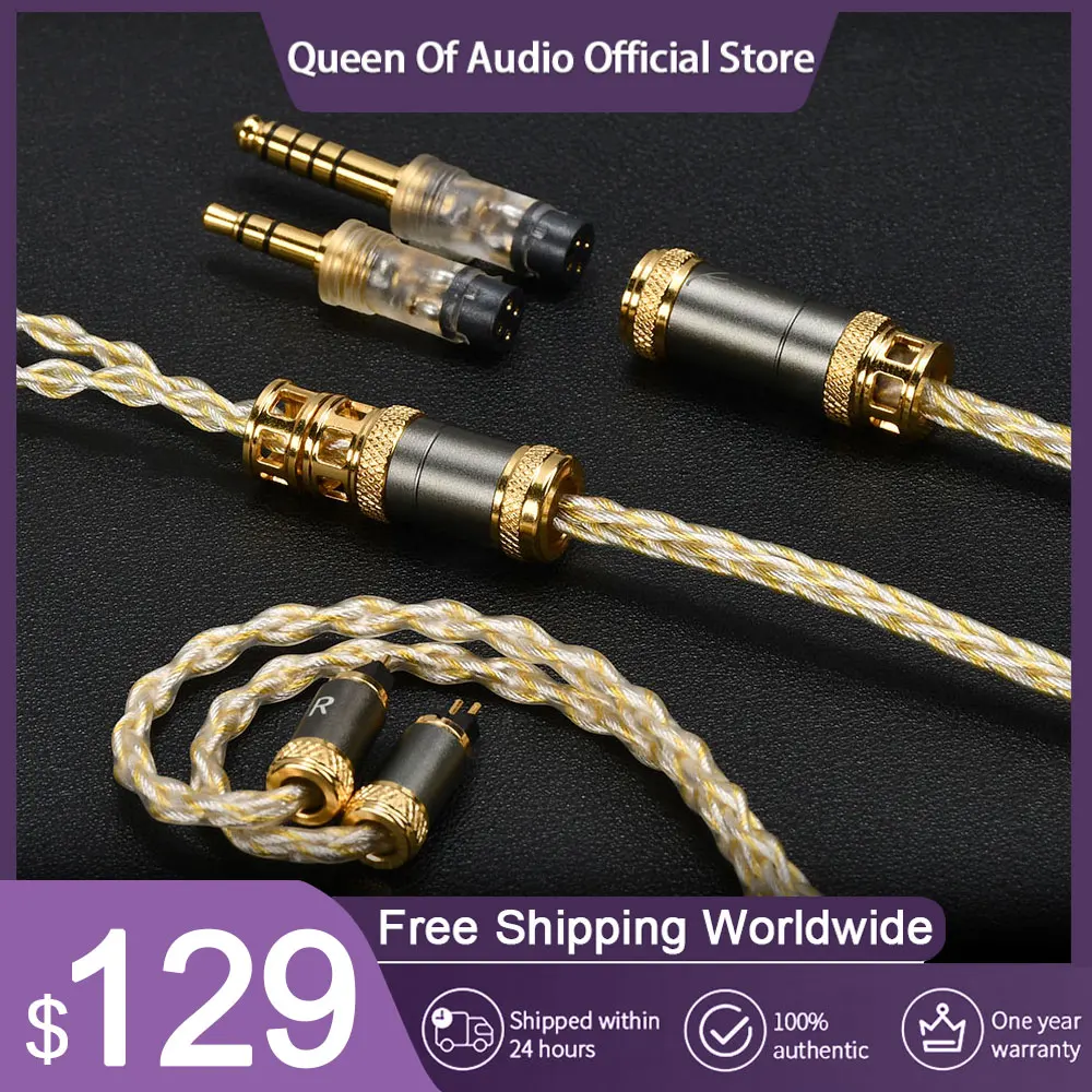 

New Kinera MIA Earphone Upgrade Cable HIFI Wired 6N Single Crystal Copper Silver-Plated Earbuds 0.78mm MMCX Headset Accessories