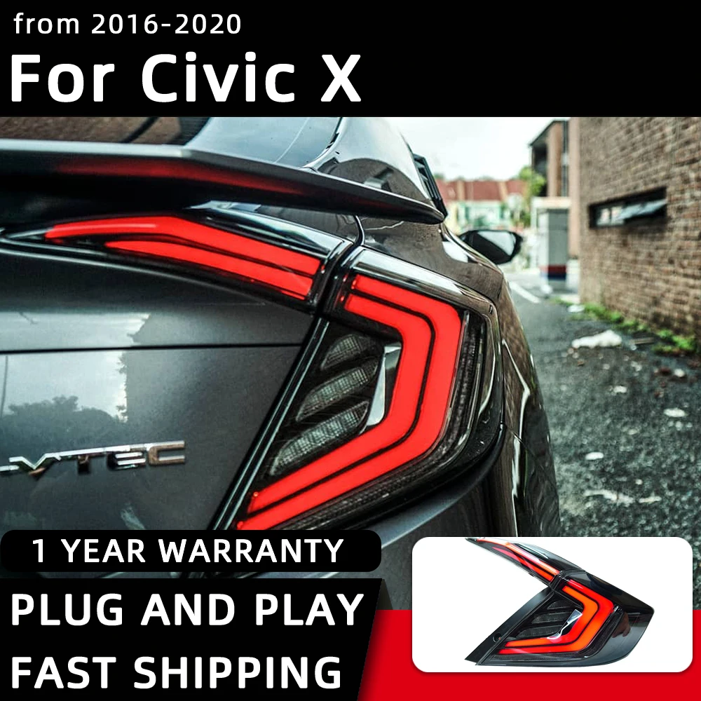 الضوء الخلفي لهوندا سيفيك X G10 LED المصابيح الخلفية 2016-2020 الذيل مصباح تصفيف السيارة DRL إشارة العارض عدسة اكسسوارات السيارات الخلفية #5