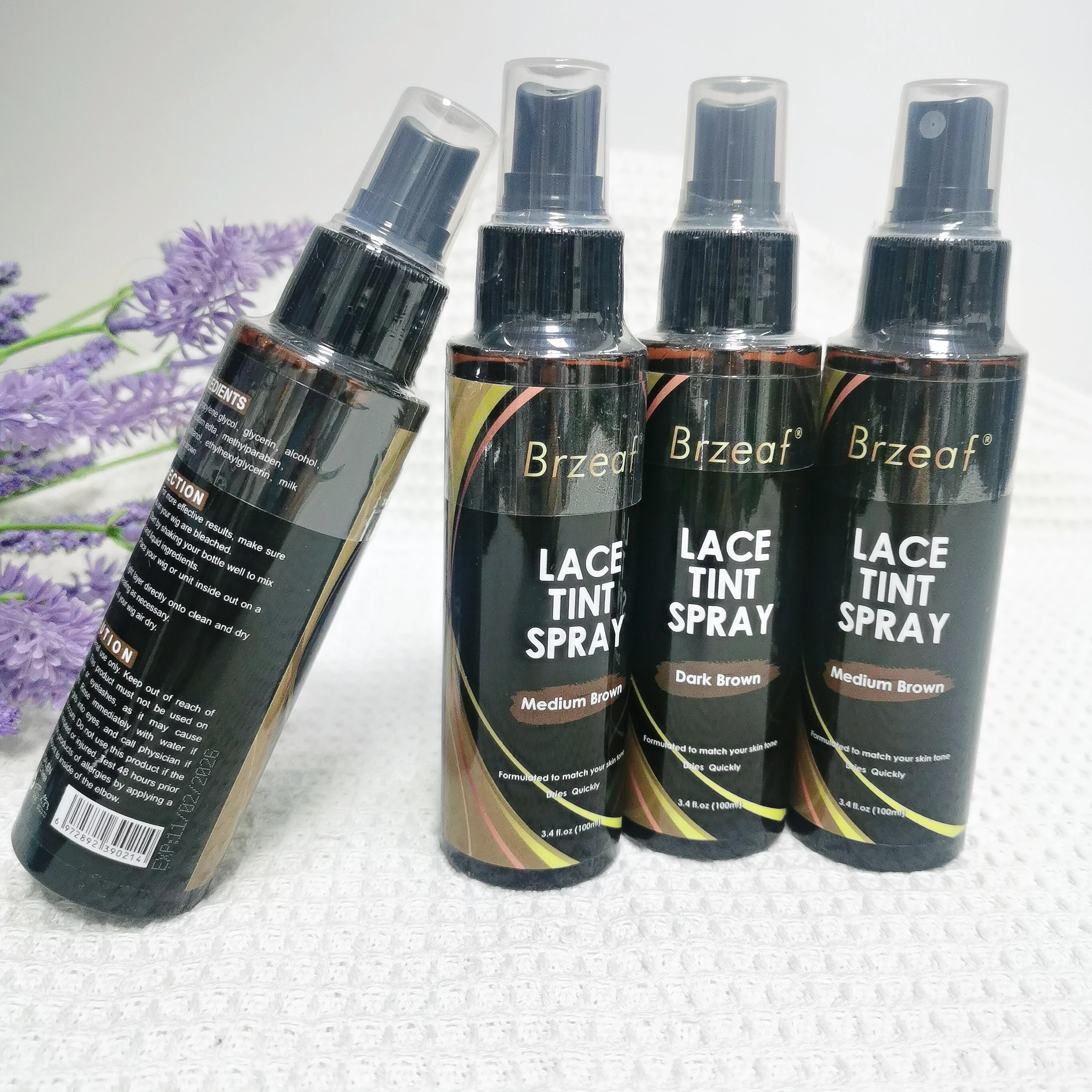 Brzeaf  Lace Tint Spray For Lace Wigs Dark Brown Light Brown Middle Brown  Lace Tint Spray For Closures, Wigs And Closure Front