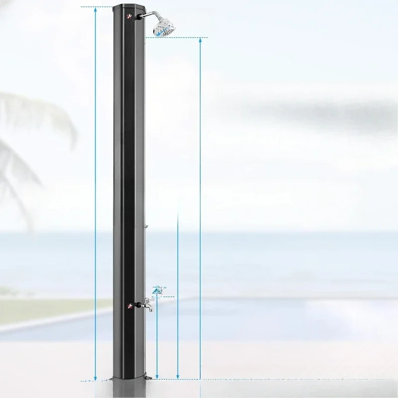 

Solar UV Shower Column 60 Liters Black Large Capacity Beach