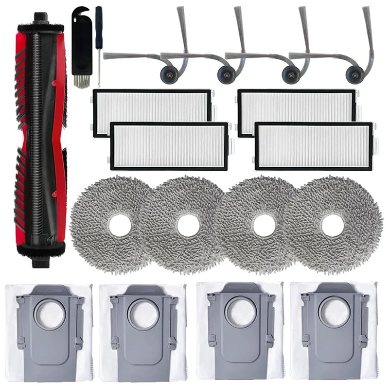 

Replacement Accessory Kit For Roborock Saros Z70 Robot Vacuum-Main Side Brush HEPA Filters Mop Pads Dust Bags