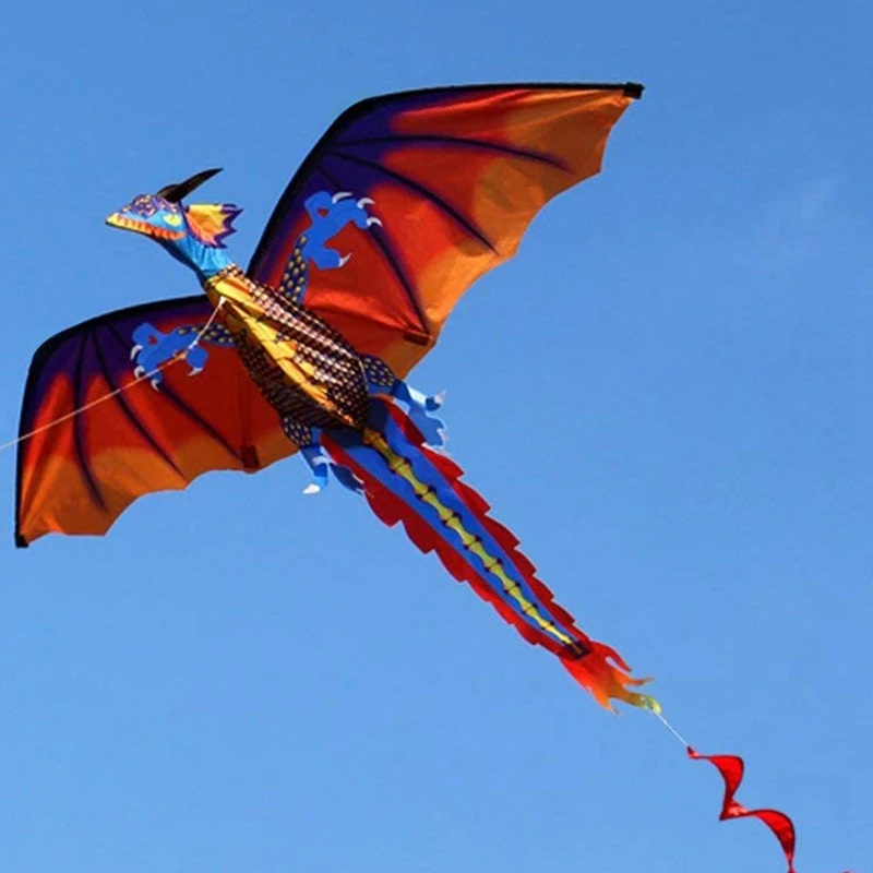 Kite-Upgrade Classical Dragon Kite-Easy To Fly-55Inch X 62Inch Single Line With Tail