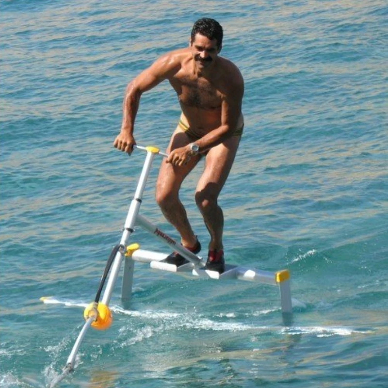 Floating on Water Self-Propelled Hydrofoil Bike Flying