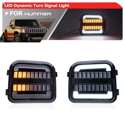 Switchback White/Amber Sequential LED Lamp For Hummer H3 H3T 2006-2010 Front Bumper Corner DRL Parking Turn Signal Blinkers