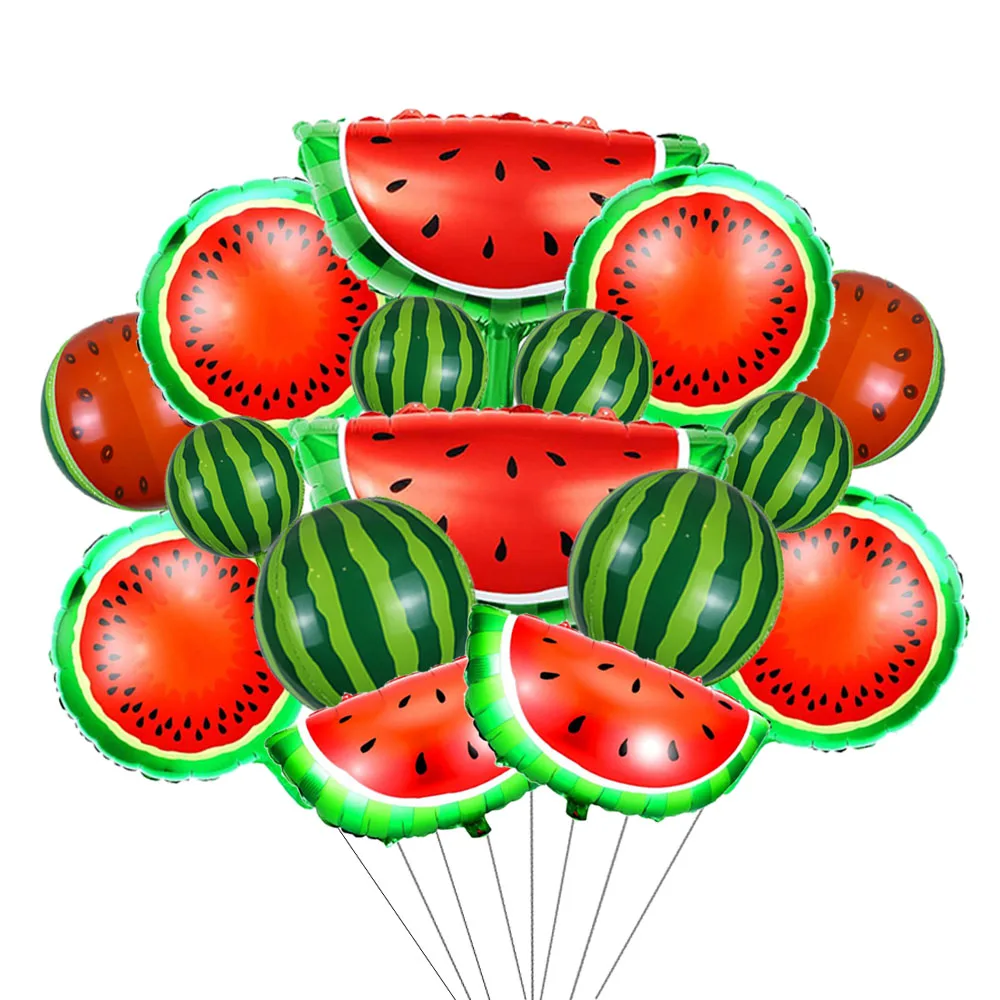 Watermelon Balloons Cartoon Red Green Fruit Helium Balloons Baby Shower Summer Watermelon Theme Birthday Party Decor Supplies