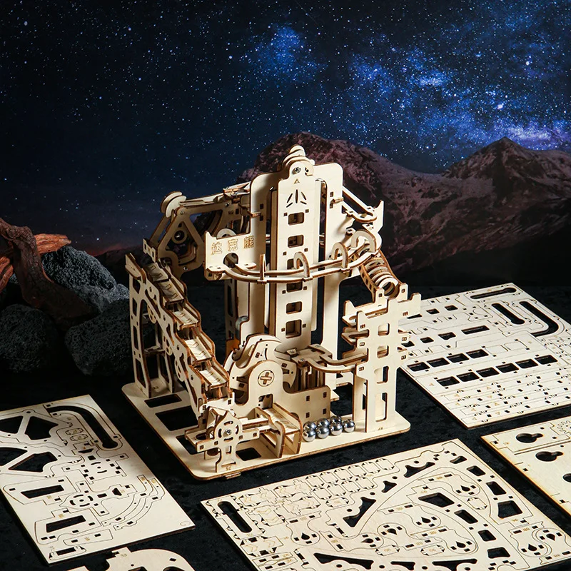 Grenzüberschreitendes dreidimensionales Puzzle-Trackball-Modell, Holz-Montagemodell, handgefertigtes 3D-Spielzeug, hochwertiges Ornament, Sammlerstück