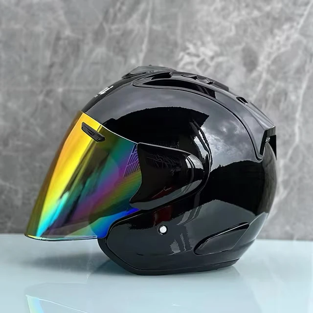 

Black Color Motorcycle Helmet 3/4 Open Face Summer Jet Scooter Half Face Motorbike Capacete Casco Ram-4 Helmets