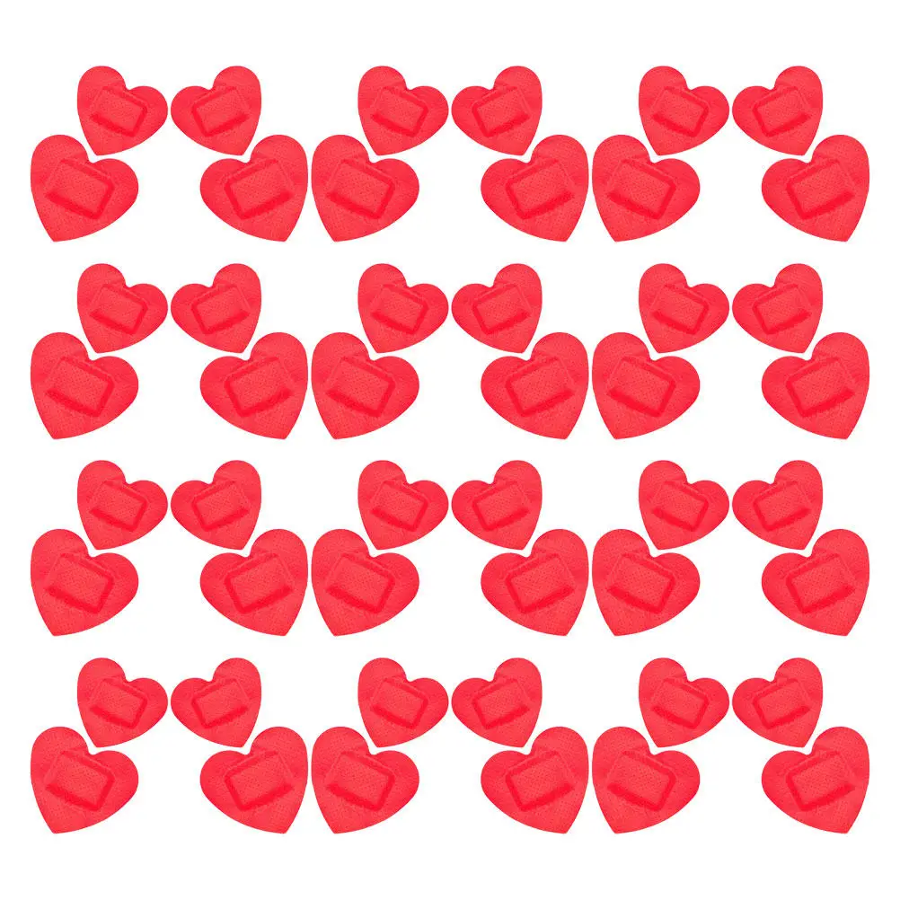 

50 шт., бинты в форме сердца, гибкие тканевые водонепроницаемые клейкие пластыри для ухода за ранами, портативные, для экстренного использования на открытом воздухе, для детей и взрослых