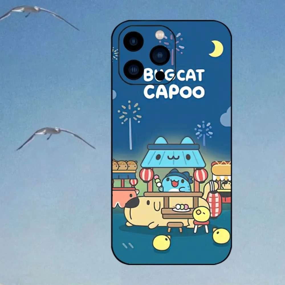 Love Cat Comic Cat Bugcat Capoo Phone Case For iPhone 15 14 13 12 Mini 11 Pro Max X XR XS 8 SE Plus Cover